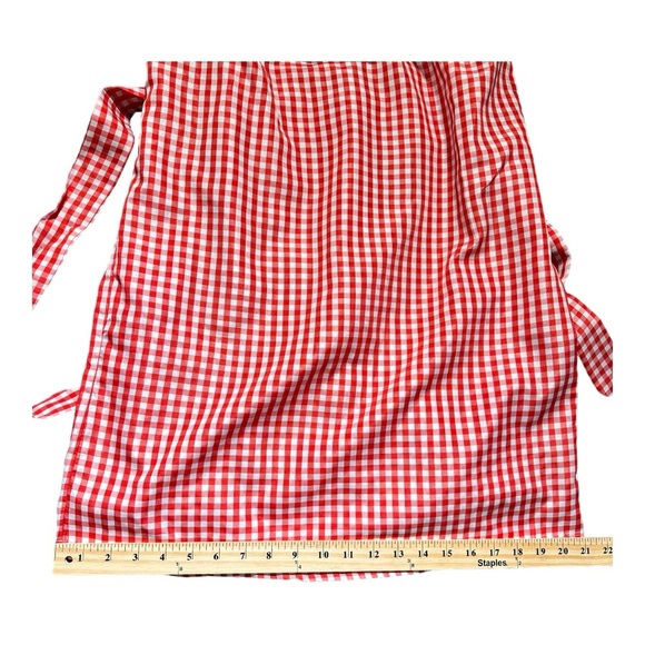 Italia Moda Gingham Ruffle Off Shoulder Dress Red White Size L - Picture 6 of 10